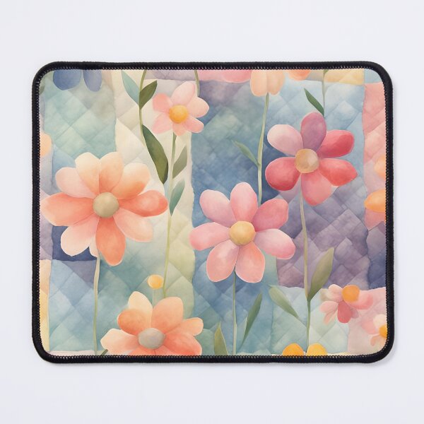 Item preview, Whimsical Watercolor Cottagecore Colorful Flowers On Patchworks 4 designed and sold by taiche.