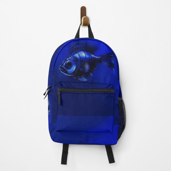 Item preview, Metal Look Fish - Minimalist Steampunk Fish in a Dark Blue Ocean  designed and sold by Beachy.