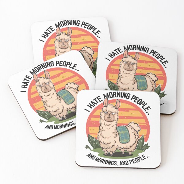 Item preview, Grumpy llama dislikes mornings and socializing. designed and sold by MastakDesign.