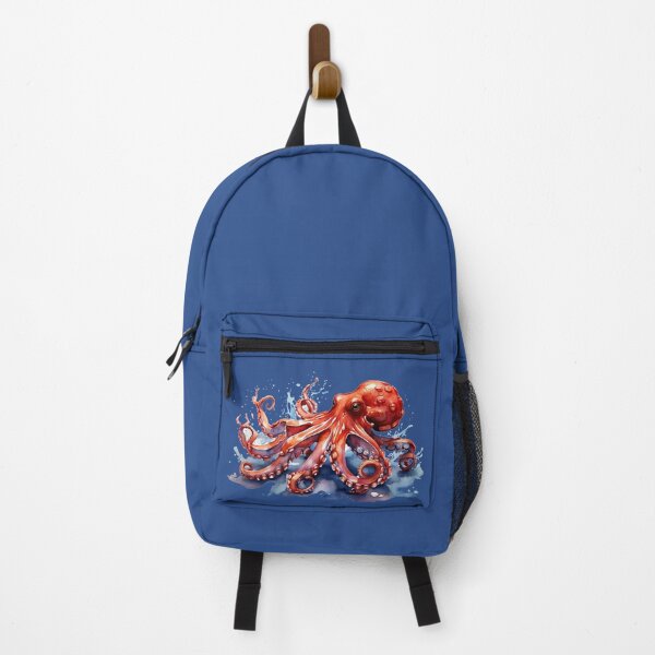 Item preview, a red octopus as a digital watercolor designed and sold by Rose Design & Photos.