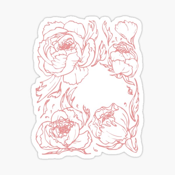 Peony botanical illustration Sticker