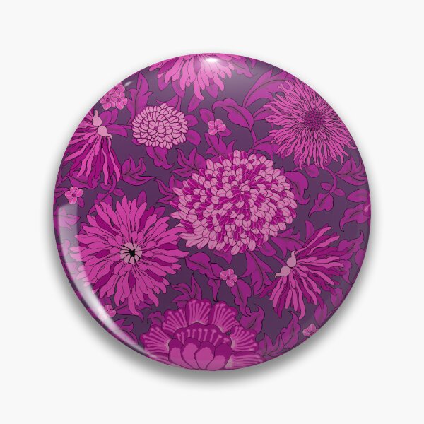 Item preview, Retro Chrysanthemums, Dark lilac on a dark lilac background designed and sold by Alex  Blud.