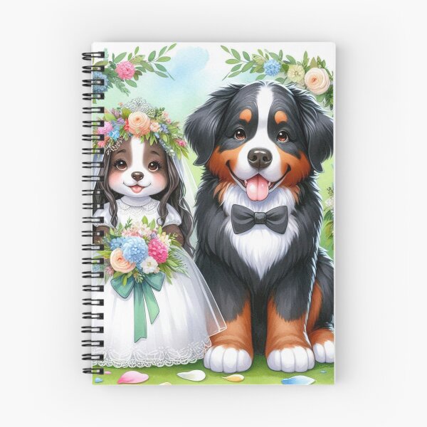 Item preview, Just Married Cute Bernese Mountain Dog Couple designed and sold by Wags & Tails.