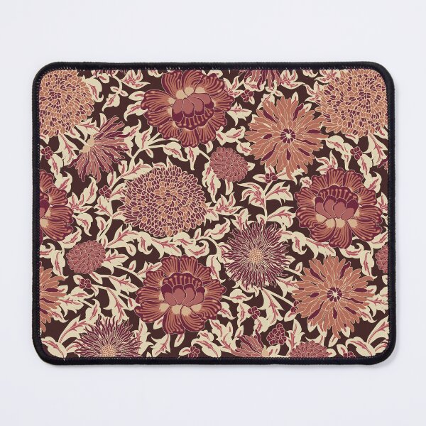 Item preview, Retro Chrysanthemums, Brown on dark brown background designed and sold by Alex Blud.