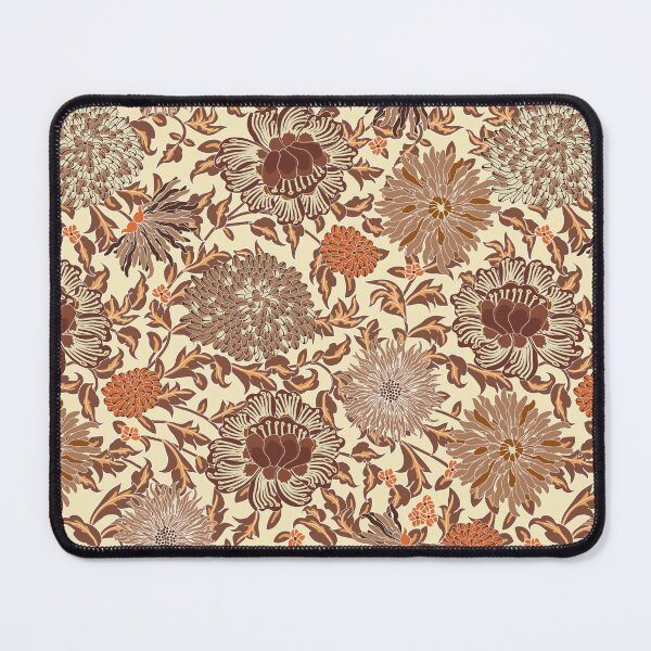 Item preview, Retro Chrysanthemums, Brown on light yellow background designed and sold by Alex  Blud.