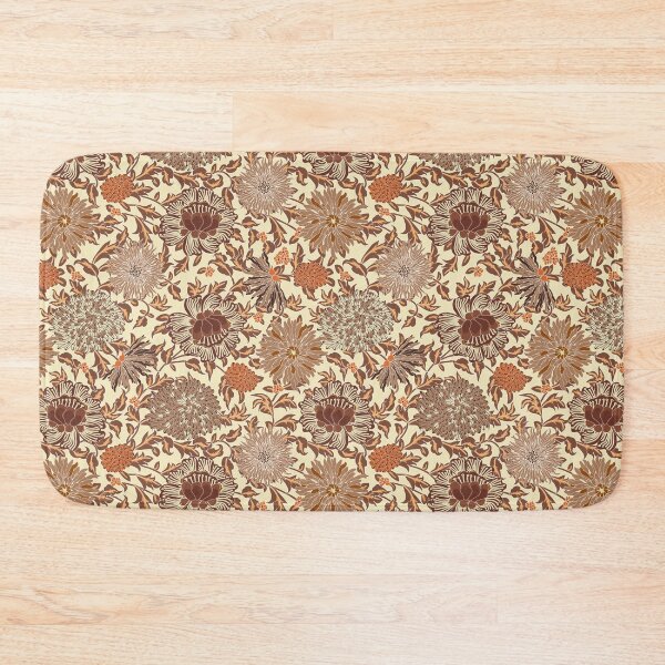 Item preview, Retro Chrysanthemums, Brown on light yellow background designed and sold by Alex  Blud.