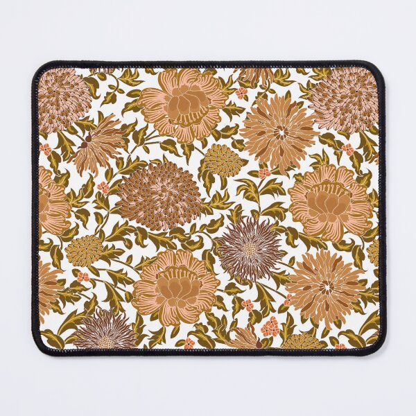 Item preview, Retro Chrysanthemums, Light brown on white background designed and sold by Alex  Blud.