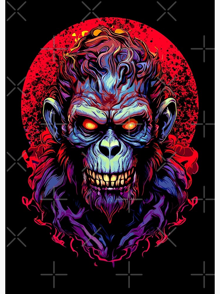 Scary Monkey Art Prints for Sale | Redbubble