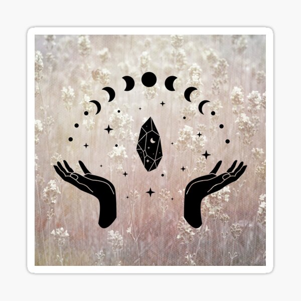 Lavender Meadow Crystal Moon Phase Sticker
