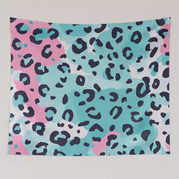 Item preview, A design of a leopard pattern with turquoise and magenta spots. designed and sold by HEMRO.