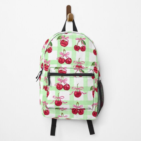 Item preview, Green Gingham Bowed Cherries designed and sold by MaiZephyr.