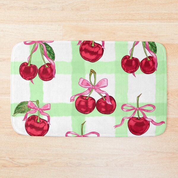 Item preview, Green Gingham Bowed Cherries designed and sold by MaiZephyr.