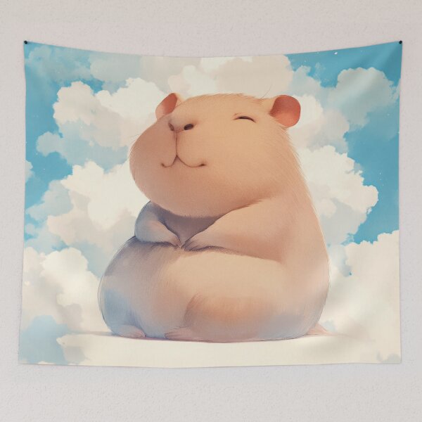 Item preview, Capybara Chilling on a Cloud designed and sold by AshiraCreations.