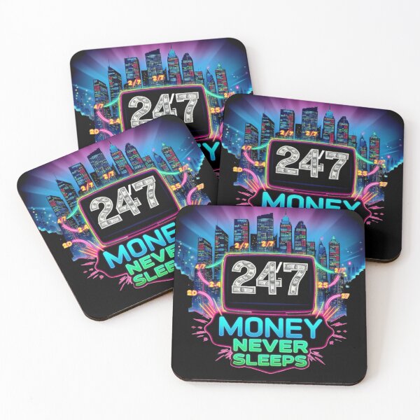 Item preview, Money Never Sleeps - Vibrant Financial Cityscape Design designed and sold by Maverick Spirit.