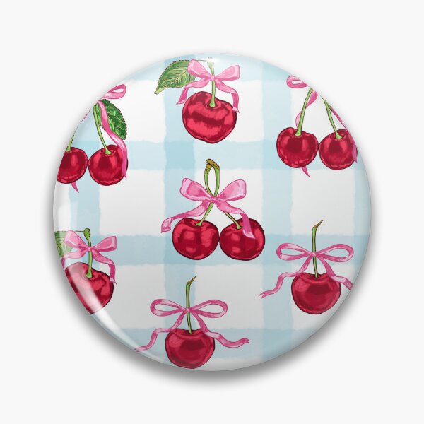 Item preview, Blue Gingham Coquette Cherries designed and sold by MaiZephyr.