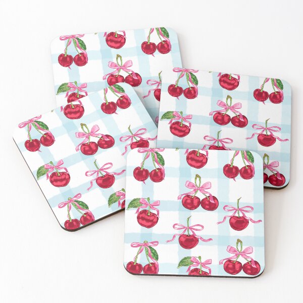 Item preview, Blue Gingham Coquette Cherries designed and sold by MaiZephyr.
