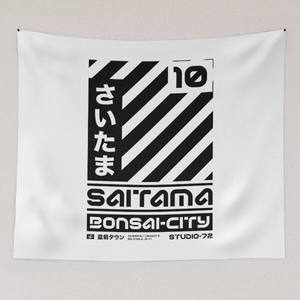 Item preview, Saitama Japan: Cyber-City Graphic Design (Black) designed and sold by STUDIO-72.