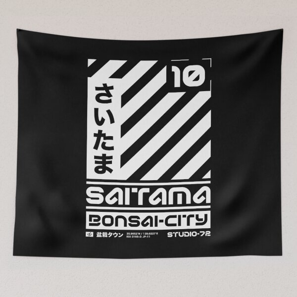 Item preview, Saitama Japan: Cyber-City Graphic Design (White) designed and sold by STUDIO-72.