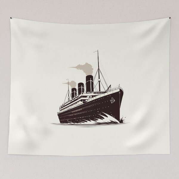Item preview, Minimalist Titanic Profile Illustration designed and sold by Windy-market.