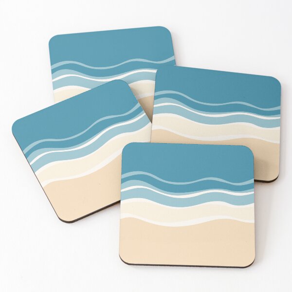Item preview, A design of a pattern where waves meet the sandy shore, incorporating beige and blue tone. designed and sold by HEMRO.