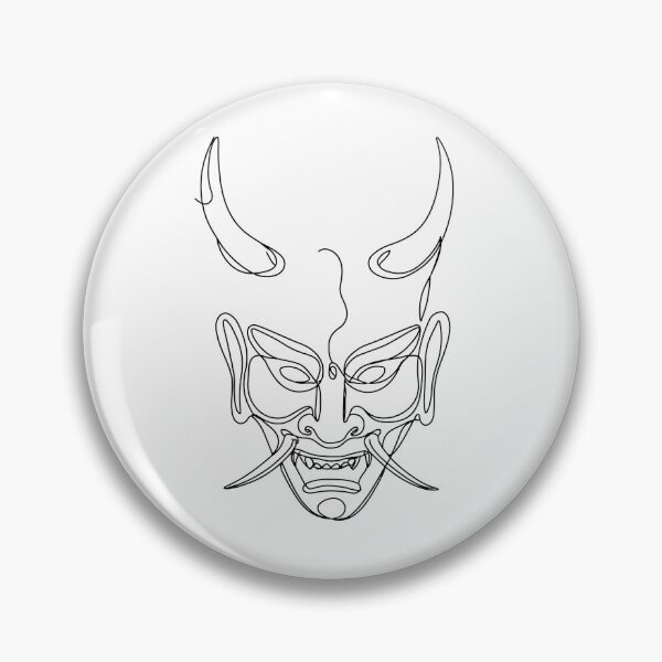 Item preview, SingleLine Oni Face  designed and sold by TrueNovaDesigns.