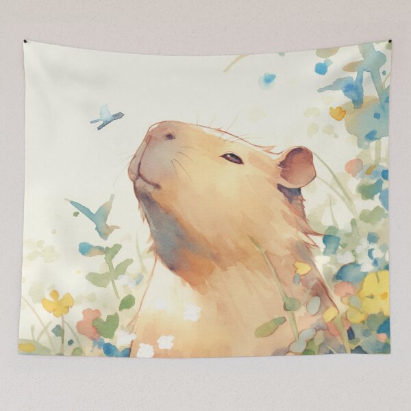 Item preview, Capybara Daydream in the Meadow designed and sold by AshiraCreations.