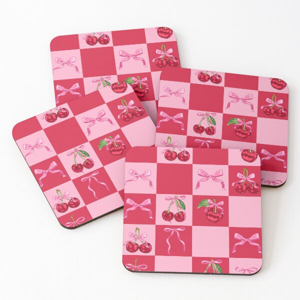 Item preview, Scarlet Cherries and Bows Checker designed and sold by MaiZephyr.