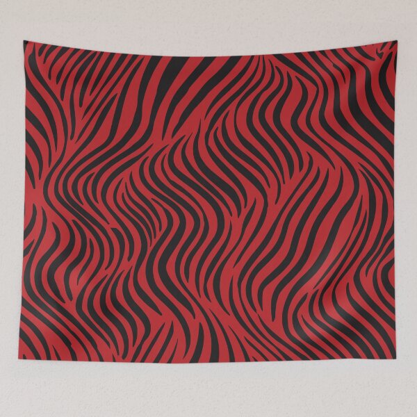 Item preview, A design of a tiger pattern in bold red and black stripes. designed and sold by HEMRO.