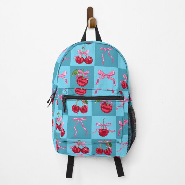 Item preview, Blue Cherries and Bows Checker designed and sold by MaiZephyr.