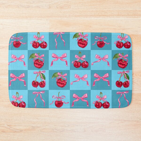 Item preview, Blue Cherries and Bows Checker designed and sold by MaiZephyr.