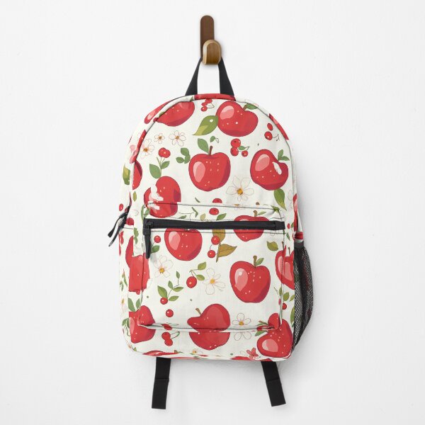 Item preview, Bright Red Apple Seamless Pattern with Green Leaves and Blossoms designed and sold by Windy-market.