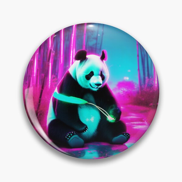 Aperçu de l'œuvre Couleur néon panda mignon AI créée et vendue par AbeeRedB.