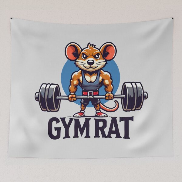 Item preview, Gym Rat Powerlifting Buff Mouse Weightlifting Motivational designed and sold by Printend _.