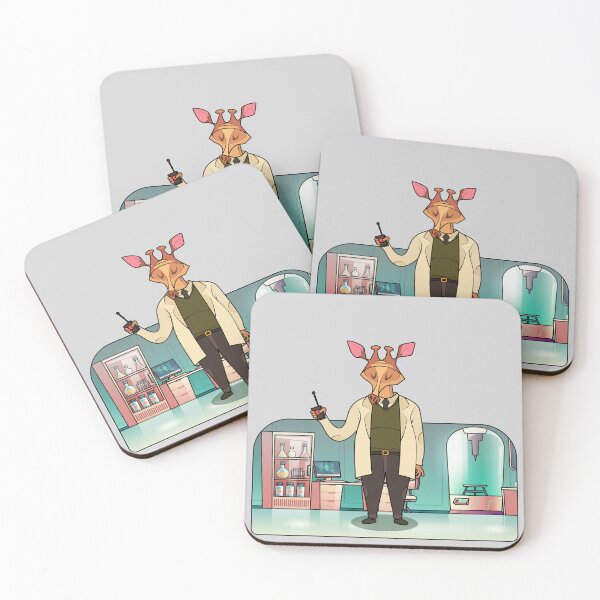 Item preview, Crazy Scientist Giraffe Cartoon Animal on Chemistry Lab designed and sold by Roentgenie.