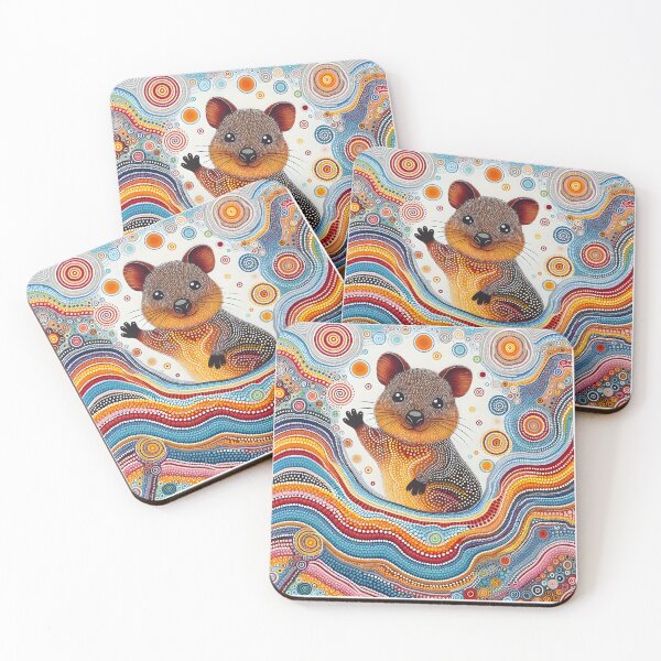 Item preview, Vibrant Animal Artwork - waving hello Quokka by heidiannemorris © designed and sold by FOLK ART FUSION by heidiannemorris.