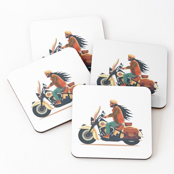 Item preview, hippie biker freedom-loving motorcyclist designed and sold by wonderisland.