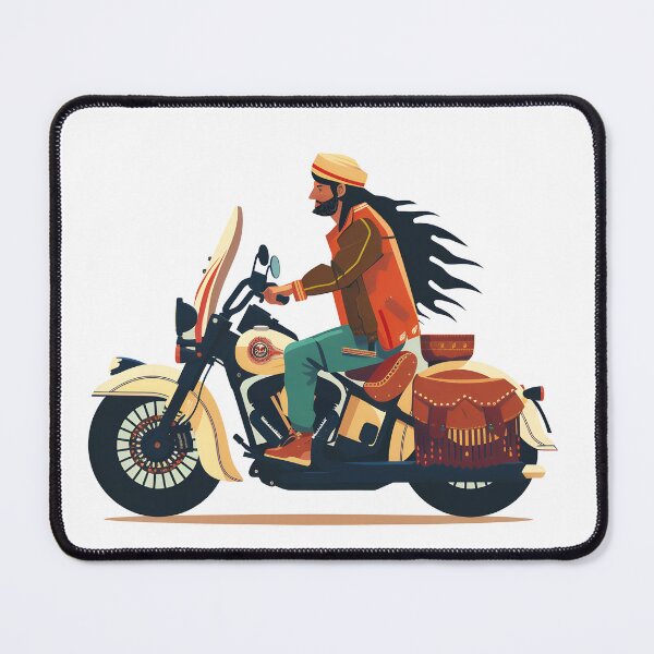 Item preview, hippie biker freedom-loving motorcyclist designed and sold by wonderisland.