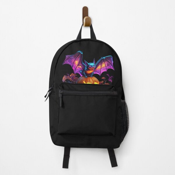 Item preview, A mischievous bat vampire on Halloween under the pumpkin lights. designed and sold by DigitalArtByNow.