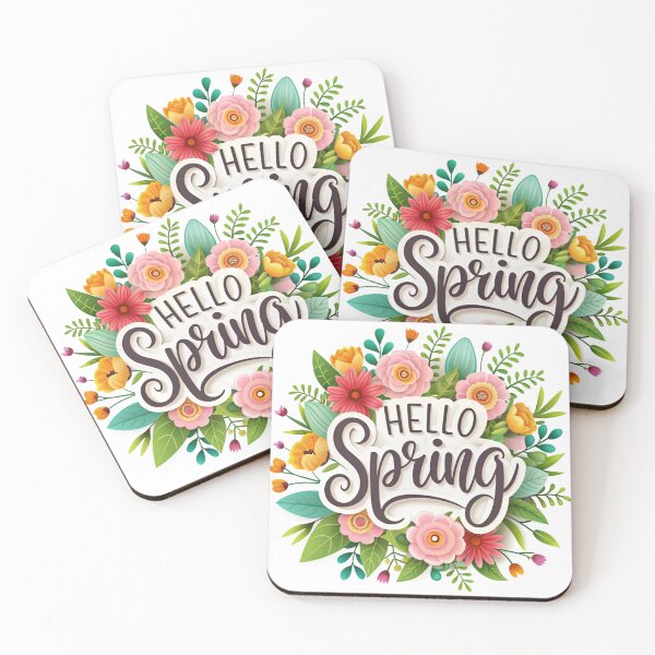 Item preview, Beautiful inscription Hello spring with flowers designed and sold by Erik Visnievskij.