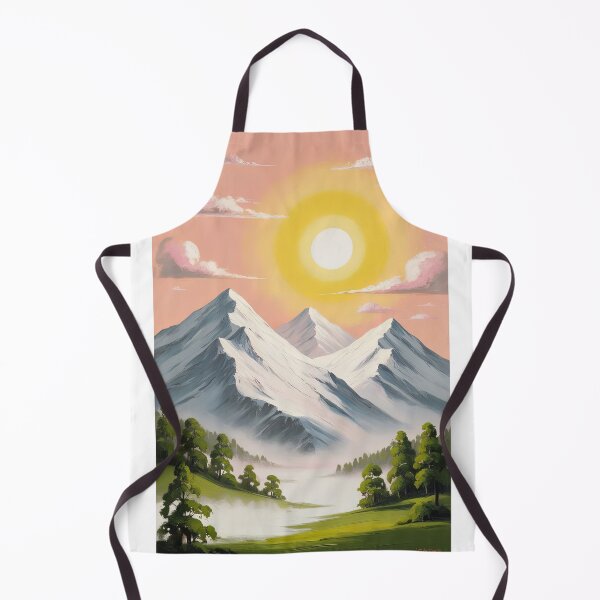 Item preview, Serene Mid-Century Inspired Landscape with Snow-Capped Mountains and Radiant Sky designed and sold by Biskit222.