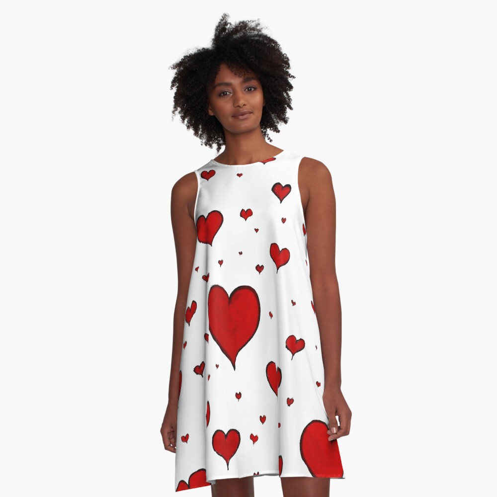 Valentine Heart Pattern A-Line Dress