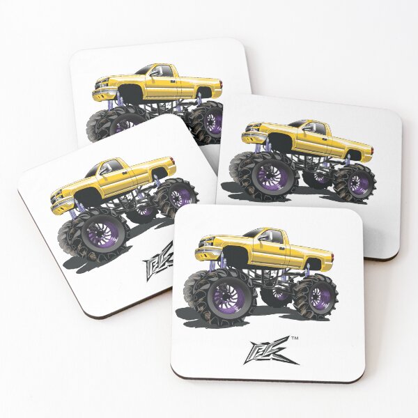 Item preview, american v8 lifted monster truck yellow  designed and sold by NaquashM.