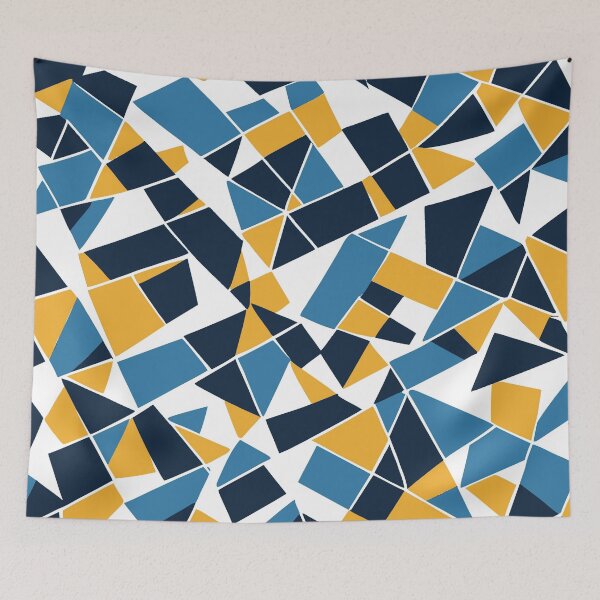 Item preview, Geodesic Geometric Abstract Art 1 Blue and Yellow designed and sold by taiche.