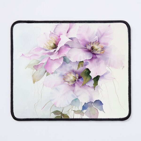 Item preview, Watercolor purple Clematis growing upword alone designed and sold by DariyaDell.