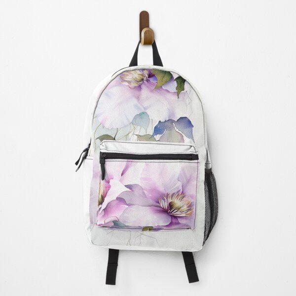 Item preview, Watercolor purple Clematis growing upword alone designed and sold by DariyaDell.