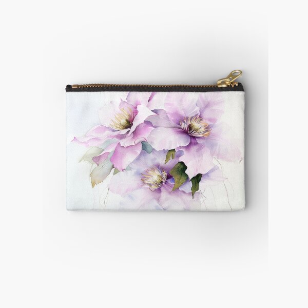 Item preview, Watercolor purple Clematis growing upword alone designed and sold by DariyaDell.