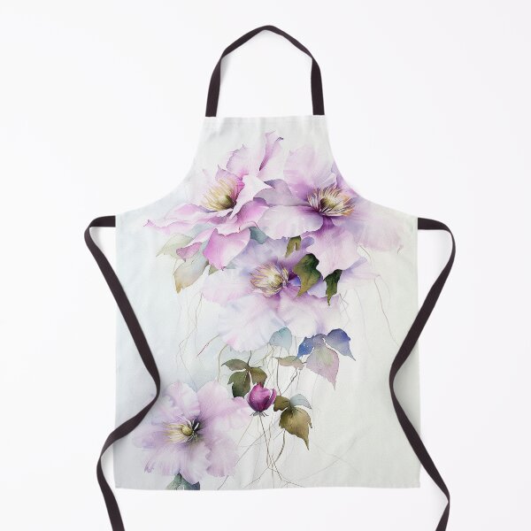 Item preview, Watercolor purple Clematis growing upword alone designed and sold by DariyaDell.