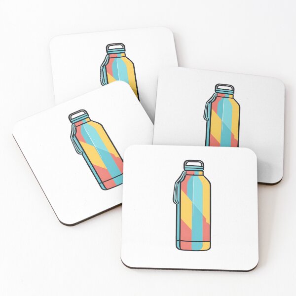 Item preview, Minimal Aesthetic Hydro Flask - Teal Orange Yellow Minimalist Water Bottle Line Design designed and sold by CrownedCanvas.