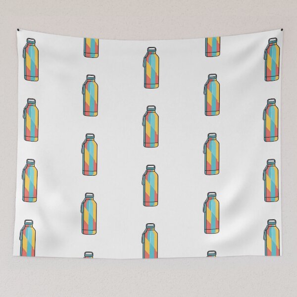 Item preview, Minimal Aesthetic Hydro Flask - Teal Orange Yellow Minimalist Water Bottle Line Design designed and sold by CrownedCanvas.
