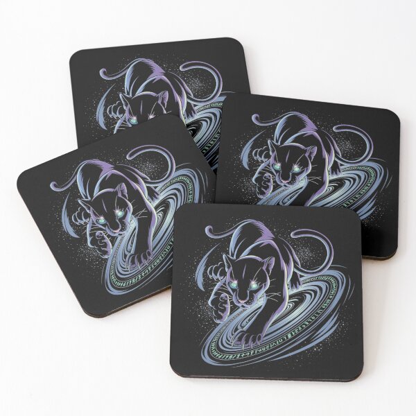 Item preview, Cosmic Panther: Mystical Tribal Vortex Art - Black Panther with Galaxy Eyes designed and sold by Kashear.